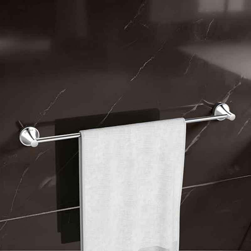 Plantex Towel Rod for Bathroom/Pure Brass Towel Hanger/24in Towel Holder/Bathroom Accessories APS-EFL-01, Chrome