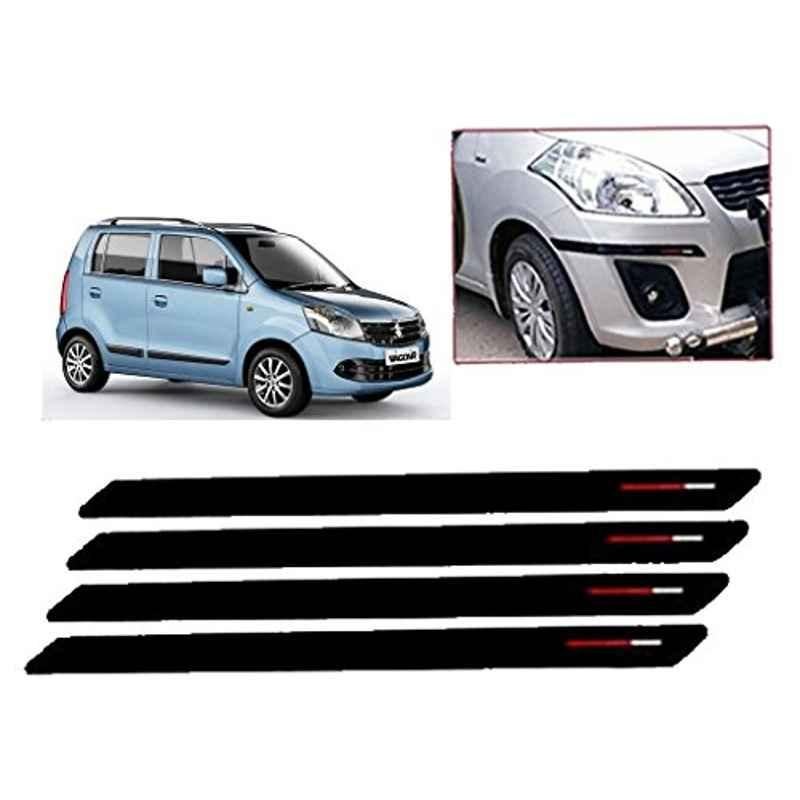 Kozdiko 4 Pcs Black & Red Bumper Protector Set for Maruti WagnoR