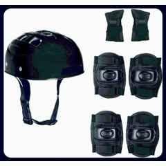 STYRKR Plastic & EVA Foam Black Protective Guard Cycling Set 7-in-1 Medium Size 11-15 Year Cycling Helmet Kit Cycling KitKIT-683
