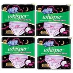 Whisper 6 Pcs White Cotton Disposable Period Panty Packet, Size: Regular