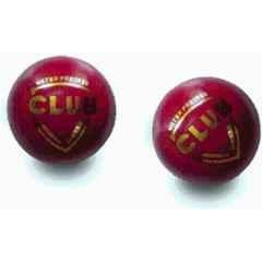 SJ Club Red Hand Stitched Cricket Leather Ball (Pack of 2)