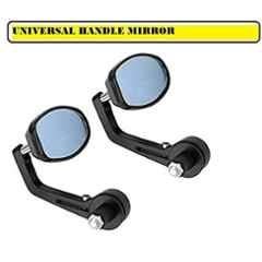Meenu Arts Handle Bar End Side Mirror Rear View Ovel Mirror for Honda CB Trigger (Set of 2)
