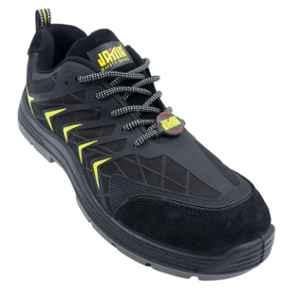 JAMA Leather PU Steel Toe Black Safety Shoes, 82519-JF002-10, Size: 10
