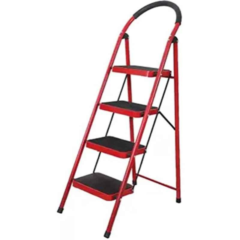 Robustline 4 Steps 350lbs Aluminium Red Multi Purpose Ladder