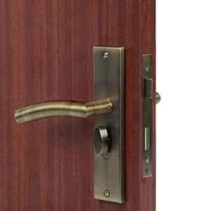 Handle Waala MG1105 8 inch 60mm Stainless Steel Antique Brass Finish Cylindrical Plate One Side Key Mortise Door Lock Set