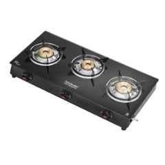 Hindware Pioneer 3B Glass Top Cooktop with 3 Brass Burner & Manual Ignition, CT 100210