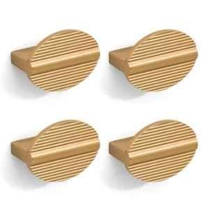 Plantex Knobs for Drawers/Round Drawer Knobs for Cabinets/Pull-Push Knobs for Kitchen/Bedroom Drawer (Pack of 4) Gold