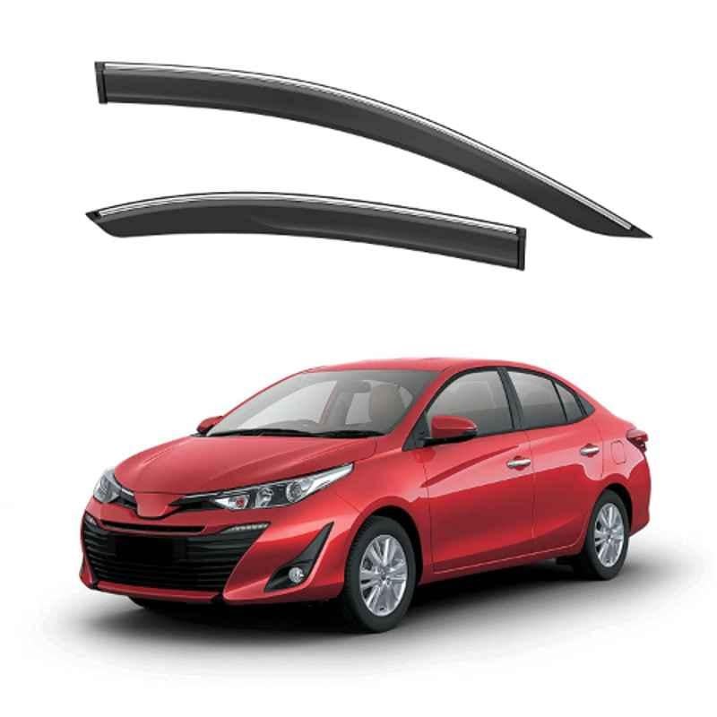 GFX GFWV-006 Silver Line 4 Pcs Wind Visor Set for Toyota Yaris 2018