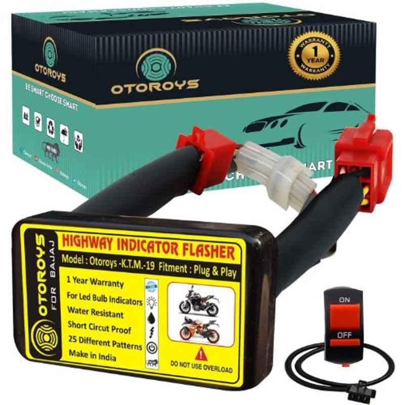 Otoroys 25 Mode Patterns Universal Bike Hazard Flasher Relay for LED Bulb Indicators, OTOK2018