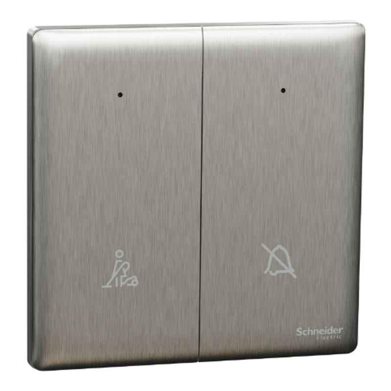 Schneider Electric Unica X 16A 250V 2 Gangs Stainless Steel Switch with DND & PCU Symbol, NUX32DMS_SS