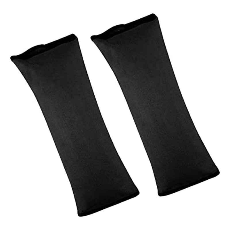 Kozdiko 2 Pcs Valvet Black Seat Belt Cushion Pillow Set for Hyundai Verna 2017