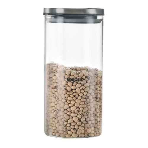 Borosil Classic Air-Tight Storage Container For Kitchen, Glass Jar Set Of 4  (600 mL Each)