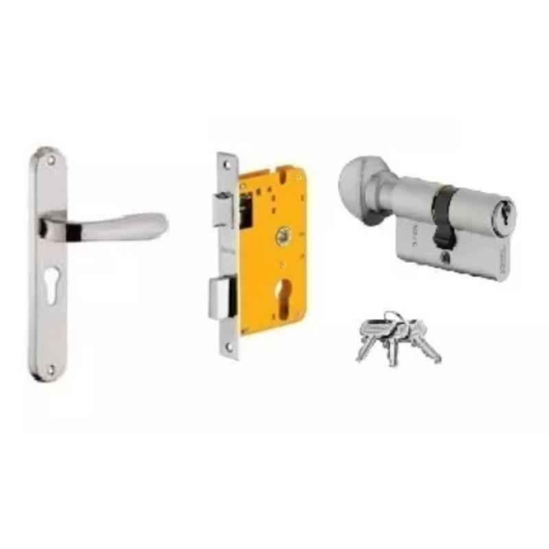 Dorset HL Series Pontus 60mm Stainless Steel Door Handle Lock Set with Knob & Key (Pack of 2)