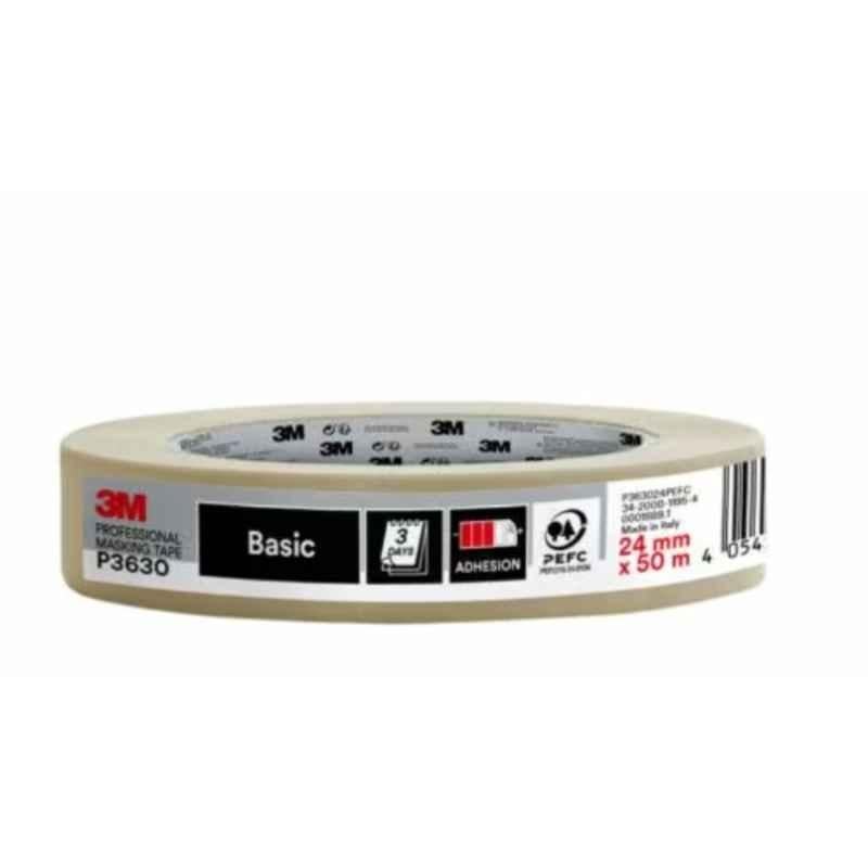 3M 48mm 70% PEFC SGSCH-PEFC-COC-110078 Beige Professional Masking Tape, Length: 50 m, P3630