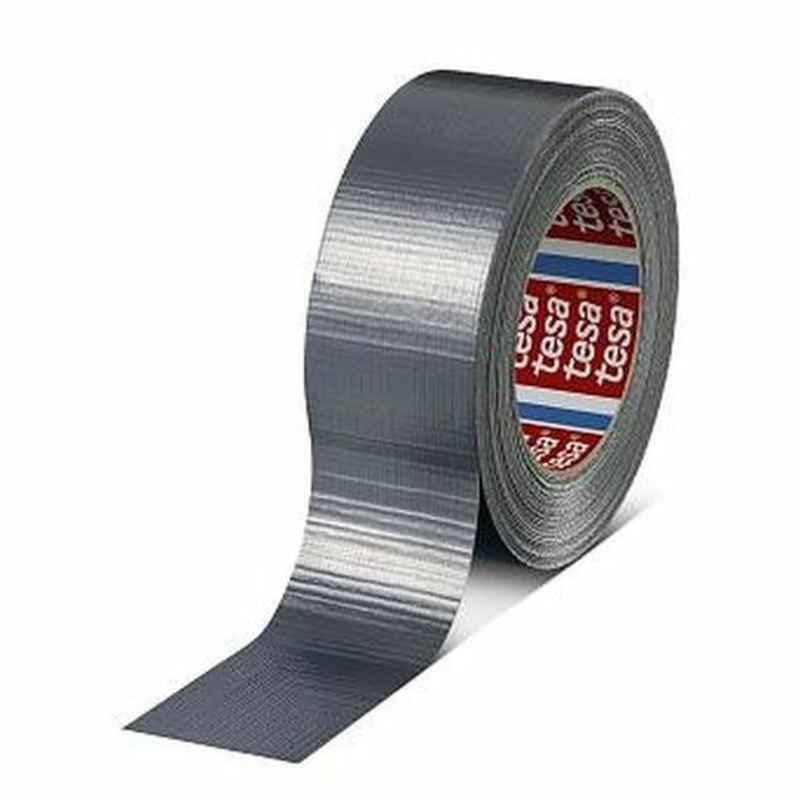 Tesa Utility Grade Duct Tape, 4613, 48 mmx50 m, Silver Gray