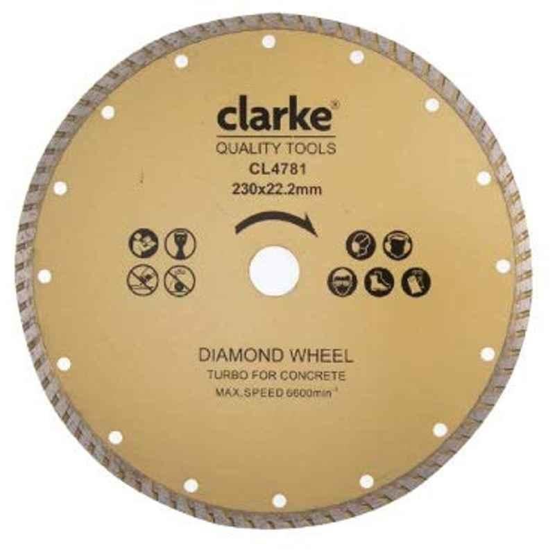 Clarke Diamond Blade Turbo-4 inch (110mm)x20mm Teethx16mm Bore Dia With 7mm Reduction Ring