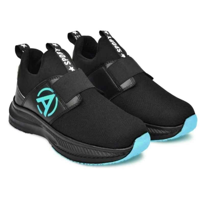 Ambrick 51BL Mesh Black & Blue Steel Toe Industrial Safety Shoes with Air Mix Sole for Men, Size: 8