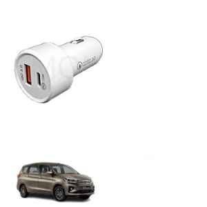 Kozdiko 3A 18W Plastic Fast Charging Mini Car Charger with Dual Output for Toyota Rumion