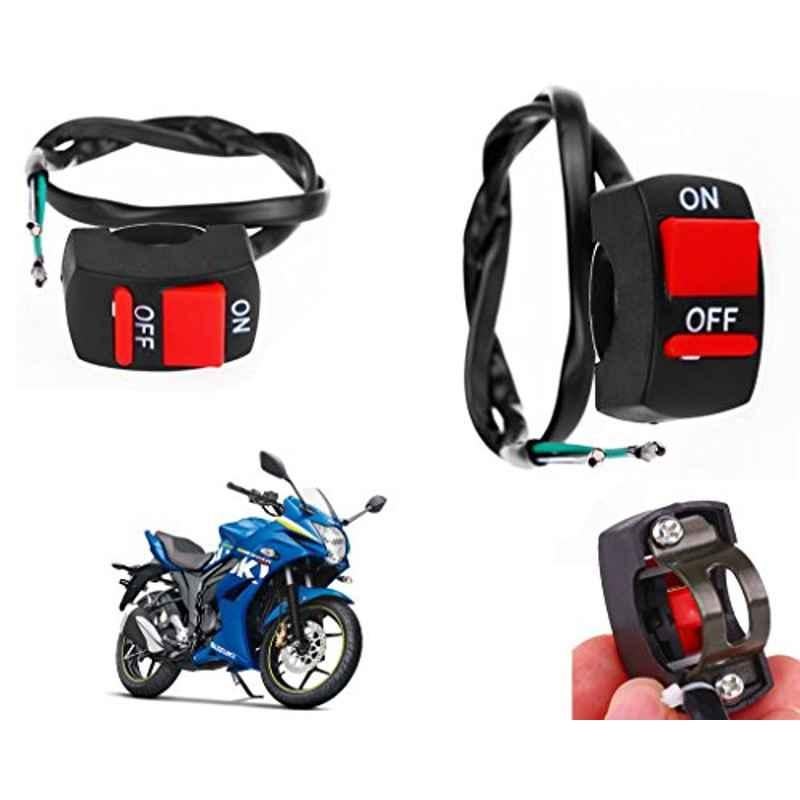 Auto Pearl 7/8 inch 12V Bike Fog Light Handle Bar Switch for Suzuki Gixxer SF