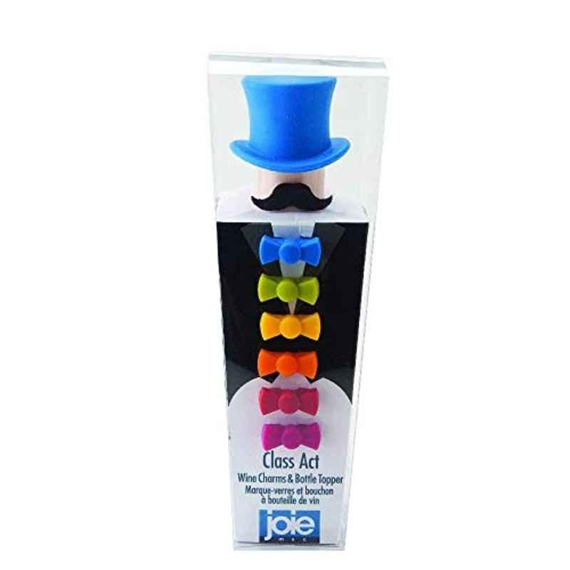 Joie Silicone Top Hat Topper & Wine Charms, 49733 (Pack of 7)