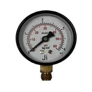 Japsin Instrumentation 0-4.2kg/cm Direct Mounting Bottom Entry Pressure Gauge with Dual Scale 60 PSI, Connection: 1/4 inch, JI-PG-10