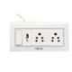 Palfrey 5A 2 Socket White Polycarbonate Electric Extension Board with USB Socket, Master Switch & 8m Wire, 658 USB