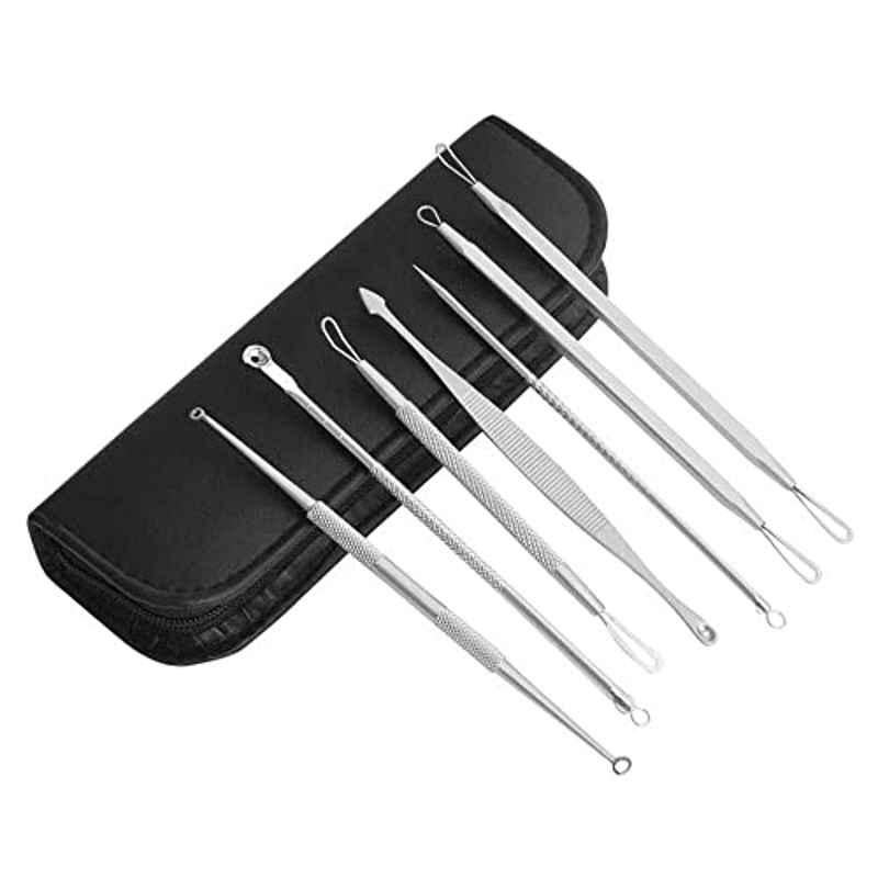 Rubik 7Pcs Silver Acne Extractor Tools Kit