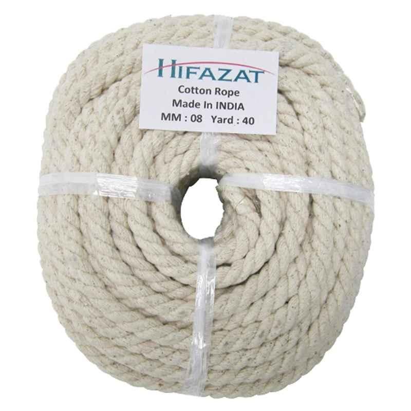 Hifazat 8mm 40yards Beige Twisted Cotton Rope