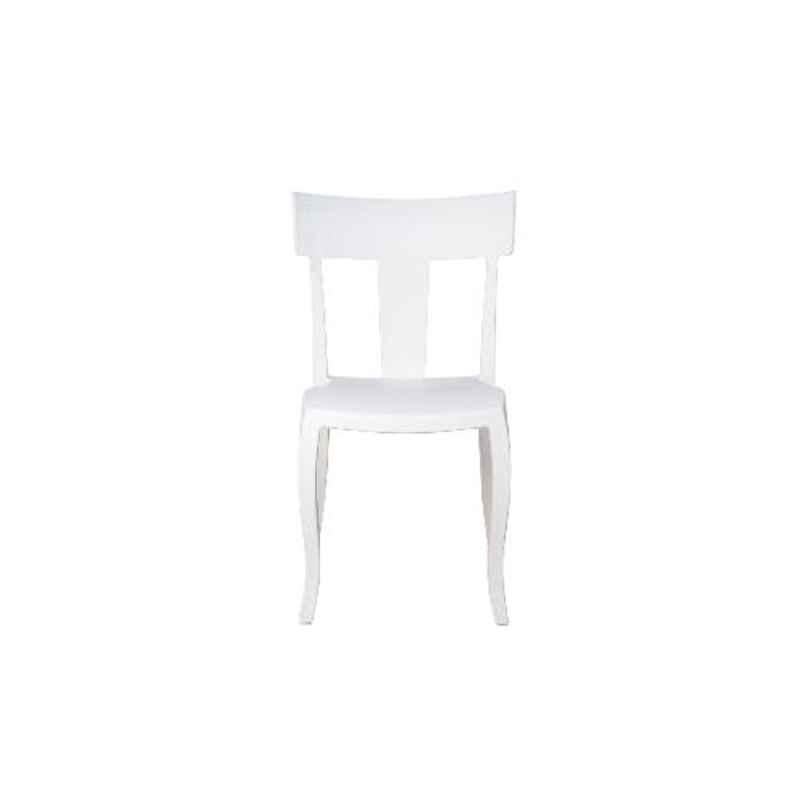 Supreme Deck Wooden Looks White Plastic Cafeteria Chair (Pack of 2)