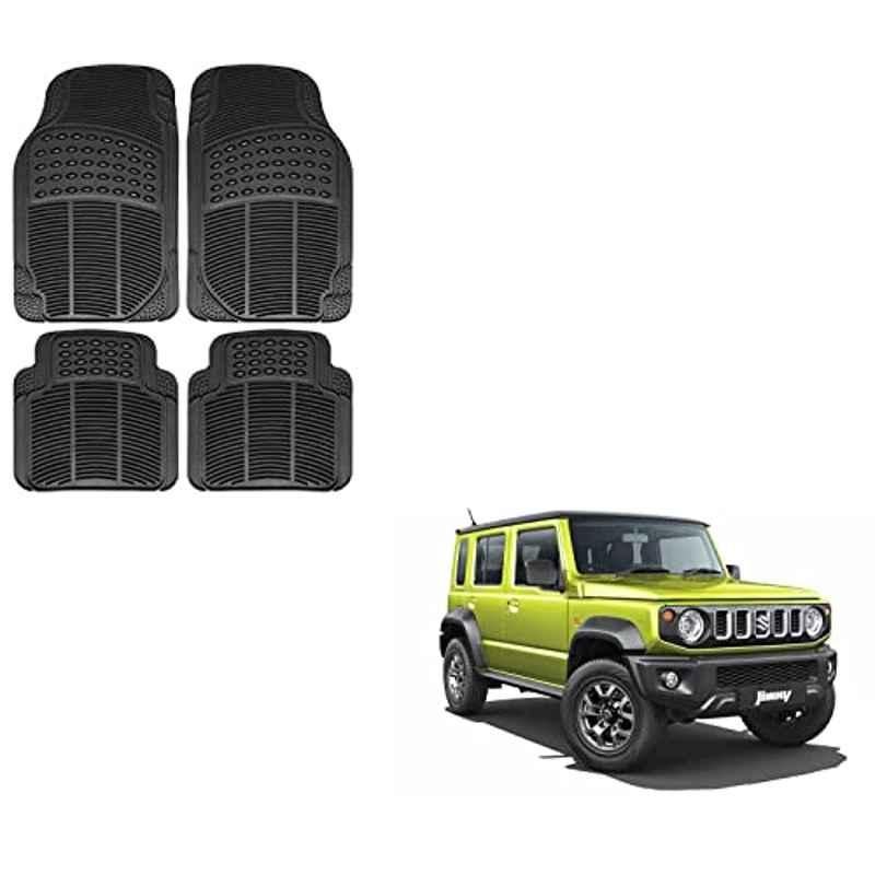 Kozdiko 4 Pcs Rubber Black Car Simple Foot Mat Set for Maruti Suzuki Jimny