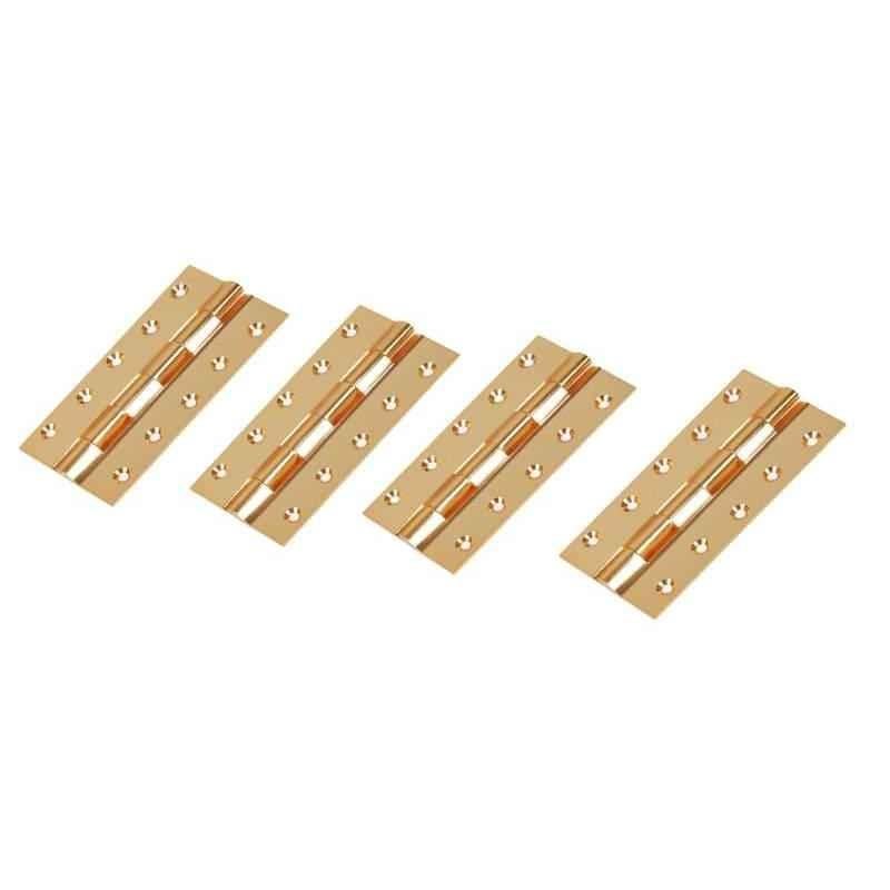 Smart Shophar 3x1x2 inch Brass Gold Railway Hinge, SHA10HG-RAIL-GL3X1X2-P4 (Pack of 4)