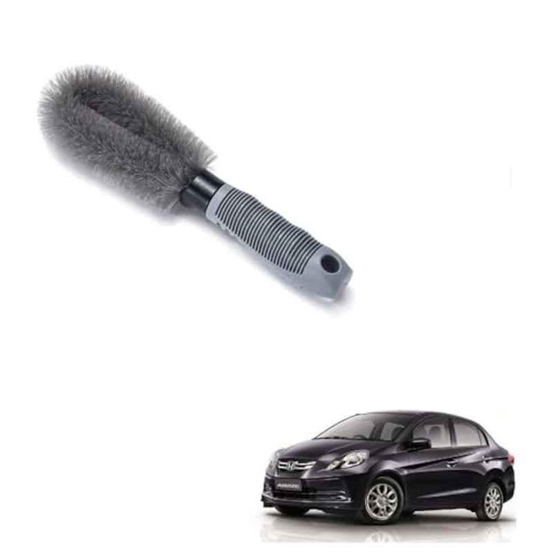 Kozdiko Plastic Grey Oval Car Alloy Wheel Rim Cleaning Brush for Honda Amaze Old