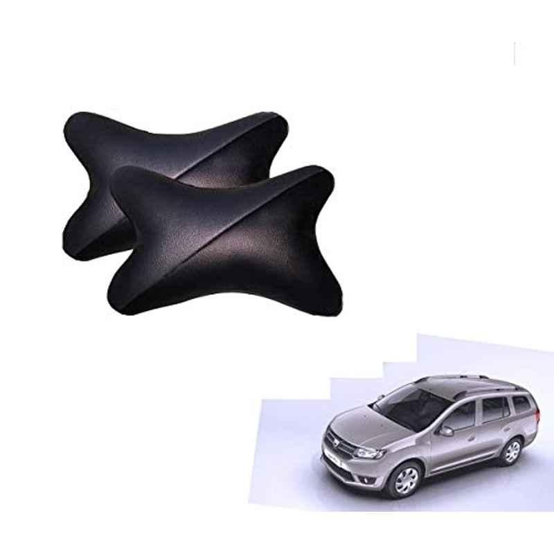 Kozdiko 2 Pcs Memory Foam Grey & Black Car Neck Rest Cushion Pillow Set for Mahindra Logan