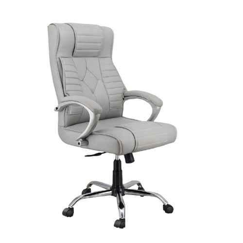 Buy Newturn Galaxy Leather Grey High Back Premium Orthopaedic