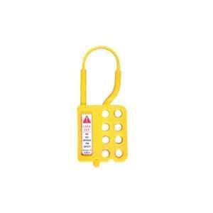 Lukko Safety 8 Holes PPCP Yellow Non Conductive Safety Lockout Hasp, Jaw Size: 32.5-63.5 mm, LS-H64