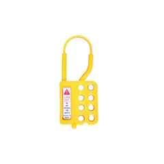 Lukko Safety 8 Holes PPCP Yellow Non Conductive Safety Lockout Hasp, Jaw Size: 32.5-63.5 mm, LS-H64