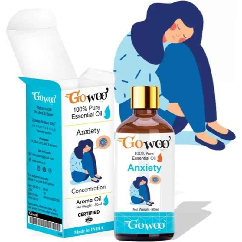 GoWoo 50ml Lavender, Clary Sage, Lemon & Rosemary Anxiety Blend Oil, GoWoo-P-158