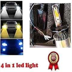 Meenu Arts Multi Color LED Anti-Flicker (36W/3800LM) Headlight Bulb with Ultra Bright White Light Universal for All Car (12V - 36W) t-15