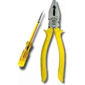 Sky Blue Yellow Plier & 8 inch 2 in 1 Screwdriver Lineman Plier ComboSB_3 STAR