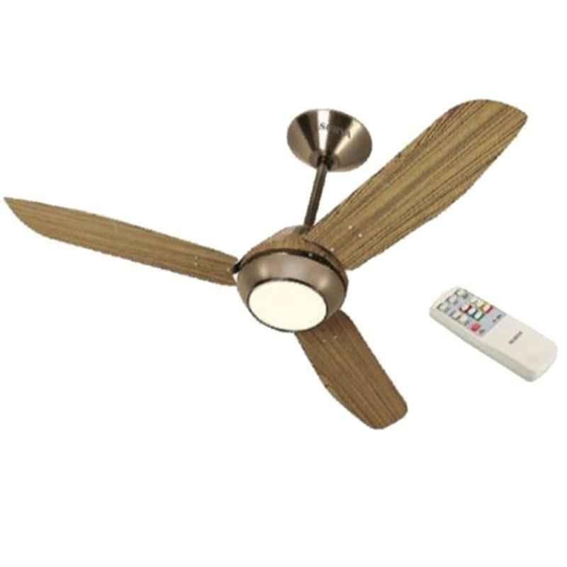 Surya Rio 72W Rose Wood Ceiling Fan with LED & Remote, Sweep: 1200 mm