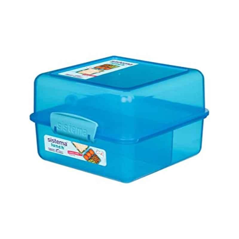 Sistema 1.4L Plastic Blue Cube Lunch Box, 31735