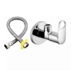 Fastgear 2 Pcs Stainless Steel Silver Chrome Finish Bathroom Faucet Set, FG1118
