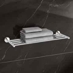 Plantex Towel Rack for Bathroom/Pure Brass Towel Holder/24 inch Towel Stand/Towel Bar/Bathroom Accessories APS-EFL-13, Chrome