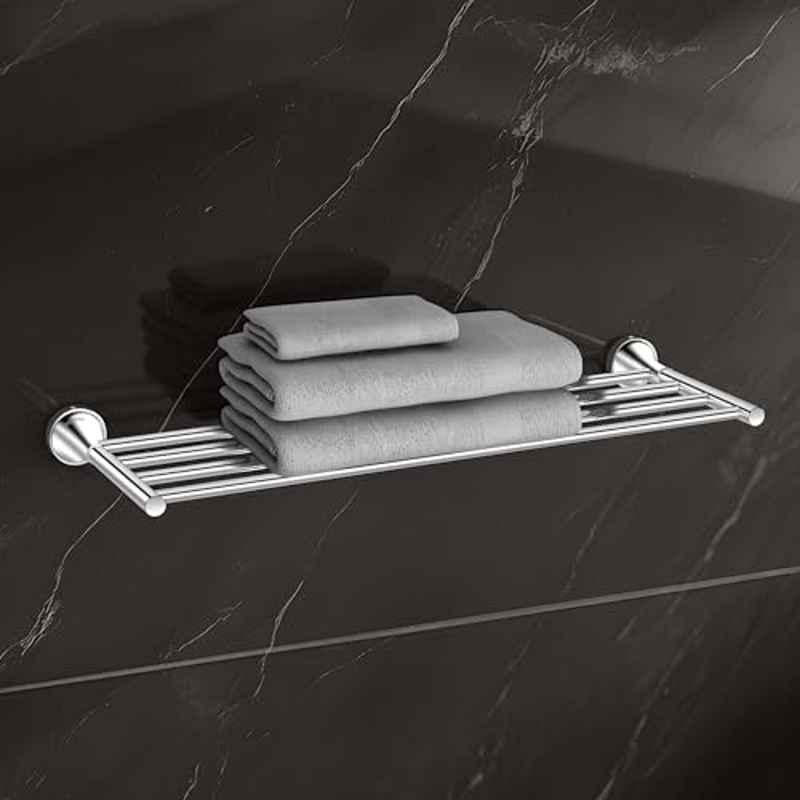 Plantex Towel Rack for Bathroom/Pure Brass Towel Holder/24 inch Towel Stand/Towel Bar/Bathroom Accessories APS-EFL-13, Chrome