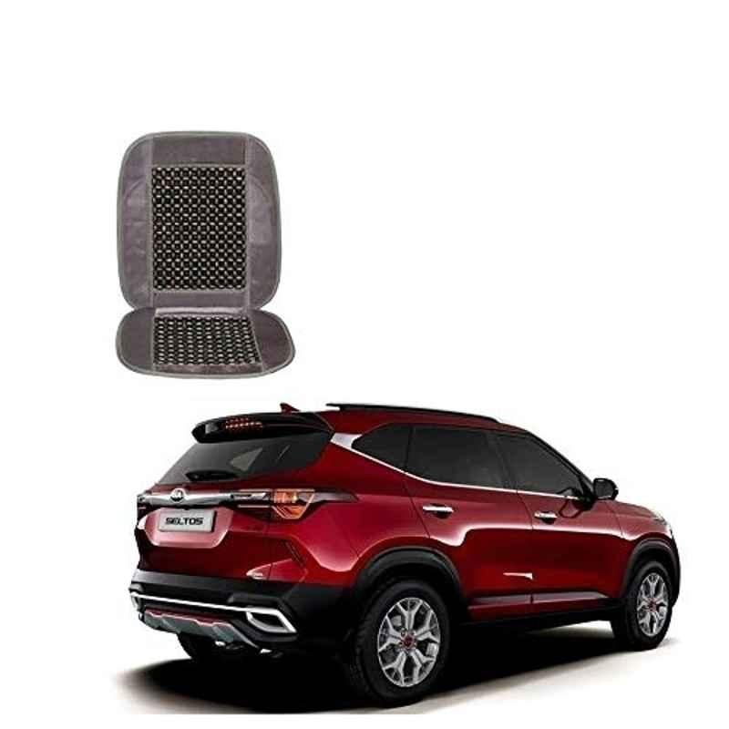 Kozdiko Wooden Beads Car Seat Cushion with Velvet Border for Kia Seltos