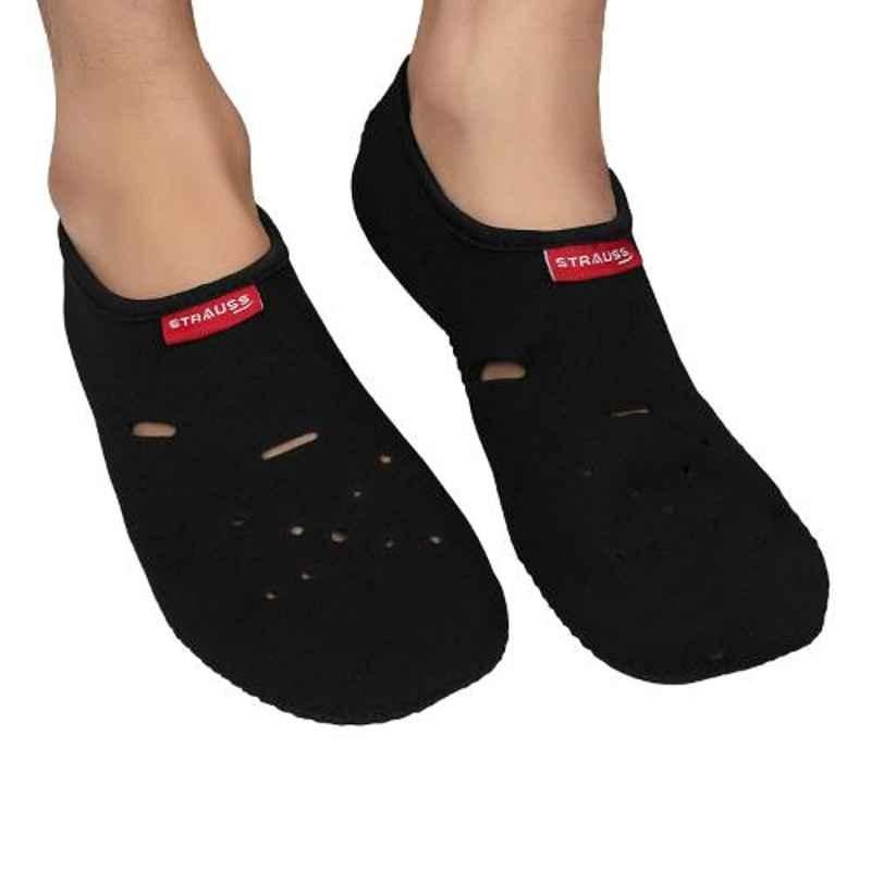 Strauss Cotton & Lycra Black Yoga Foot Cover, ST-1571