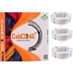 CabONE 0.75 Sqmm White FR PVC Insulated Copper Cable, Length: 90 m (Pack of 3)