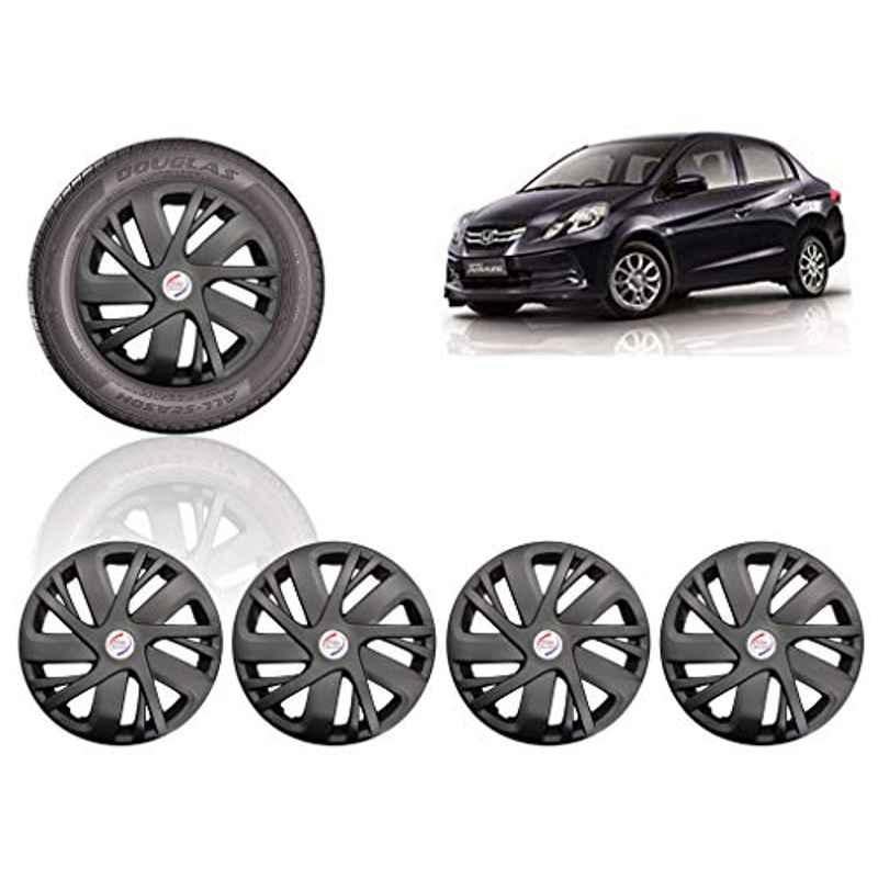 Auto Pearl 4 Pcs 14 inch ABS Black Car Wheel Cover Set for Honda Amaze T2