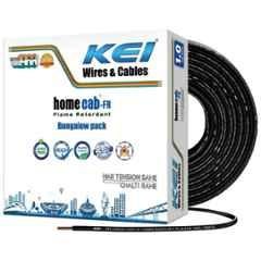 KEI 1 Sqmm 1 Core Homecab FR Black Copper PVC Insulated Unsheathed Multistrand Flexible Cable, Length: 180 m