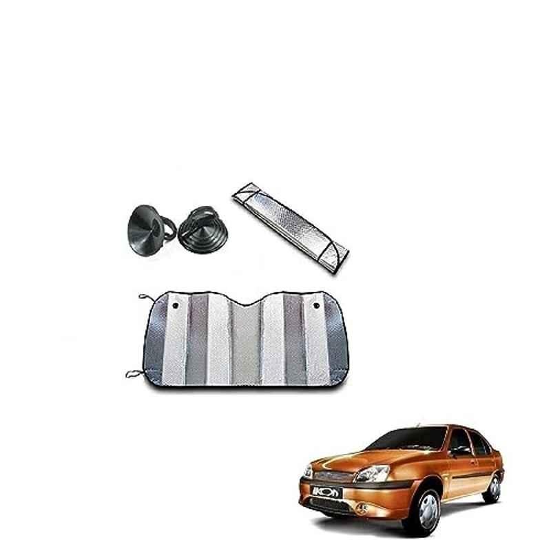 Kozdiko Aluminium Foil UV Protection Silver Windshield Sun Shade for Ford Ikon